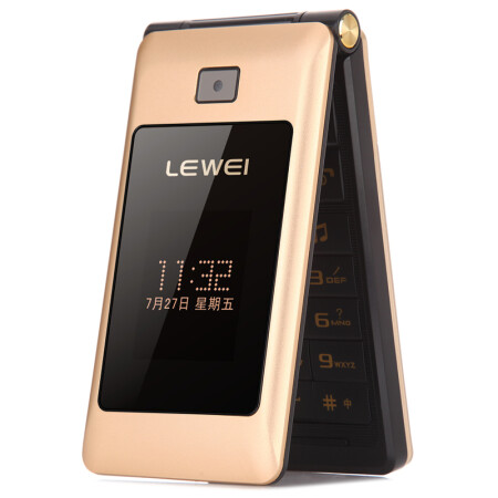 乐为（LEWEI）V3 移动/联通2G 双卡双待 翻盖老人手机 金