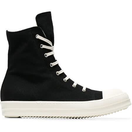 瑞克·欧文斯(rick owens)奢侈品男鞋 帆布高帮板鞋 528757162 black