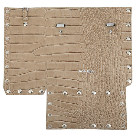pop bag 鳄鱼纹牛皮small包包前片 fs0400cocco-s 棕色