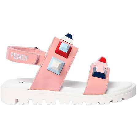 芬迪(fendi)奢侈品童鞋 1104481841 铆钉漆皮凉鞋 pink 36
