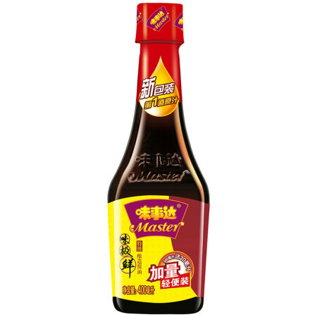 味事达(Master)味极鲜酿造酱油400ml(加量轻便装） *55件