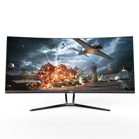 游戏悍将 35英寸曲面电竞显示器21:9带鱼屏准4k游戏显示器120hz台式