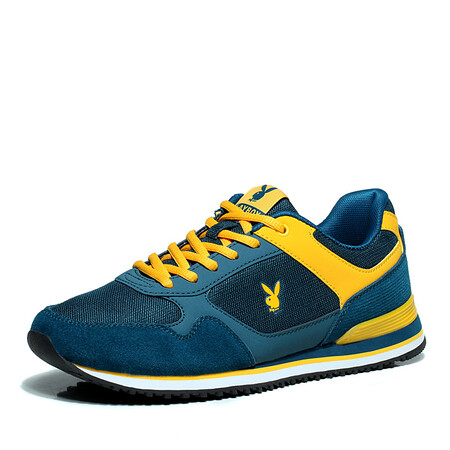 花花公子(playboy)da51003 男士时尚休闲运动鞋网面透气跑步鞋 深绿39