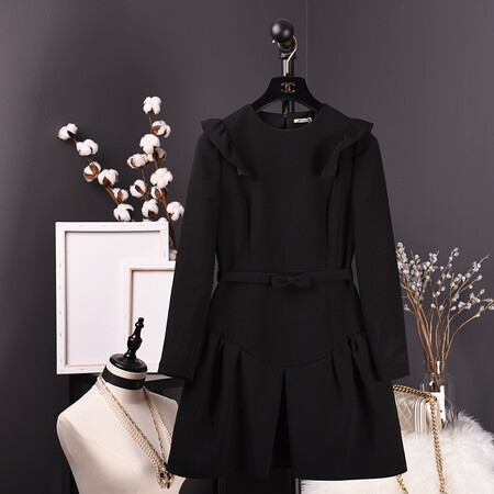 【二手95新】miu miu/缪缪 女装服饰修身束腰复古长袖圆领衣服装奢侈