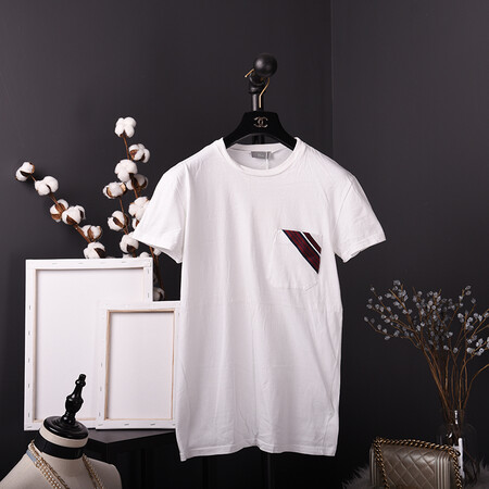 迪奥 女装服饰夏季修身印花圆领简约t恤上衣服装奢侈品女款短袖 白色