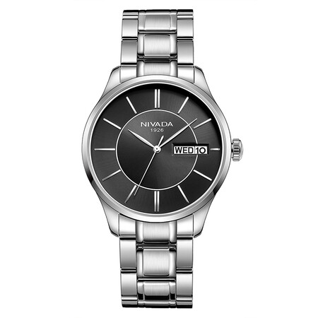 尼维达(nivada)手表 镀金钢膜玻璃钢带石英男表gq8056-101021