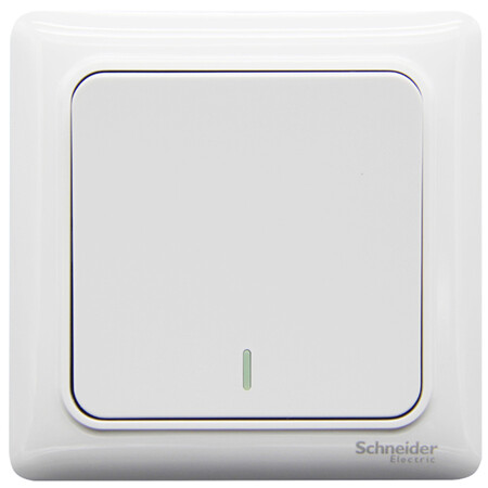施耐德(schneider)开关插座 开关面板 一开单控开关 睿意系列 白色