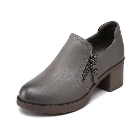 【女士单鞋】千佰莉(qin&beale)百搭牛皮粗跟尖头时尚女单鞋 56d1301