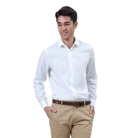 十如仕determinant 衬衫男 idp免烫 长绒棉 纯棉商务正装衬衫 102小方