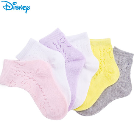 迪士尼 Disney 袜子 儿童袜子春夏网眼精梳棉6双组 00010 女童10岁以上/22-24cm