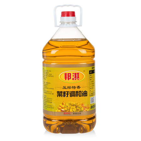 邦淇 压榨特香菜籽调和油5L + 赠品：邦淇 100%浓香压榨900ML非转基因菜籽油