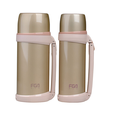 富光保温壶 真空不锈钢暖壶大容量户外旅行壶保温瓶热水瓶 米黄1800ml