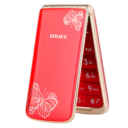 bihee 百合c30a 电信翻盖老人手机 红色