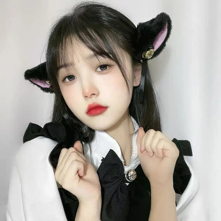 黑色猫耳铃铛发夹