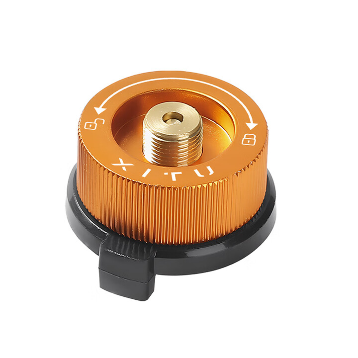 曦途气罐转接头卡式炉扁炉头配件户外对充气转换接头燃气炉软管阀门 转接头橙色-不带支架