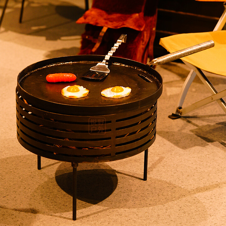 BLOCK OUTDOOR户外露营复古焚火台多用途圆形煎烤盘篝火架子 XLDJ-0001 焚火台