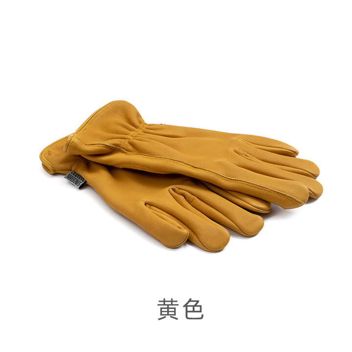 BAREBONES美国北邦户外露营牛皮透气耐磨护手加厚防刺扎灌木修剪园艺手套 黄色XS