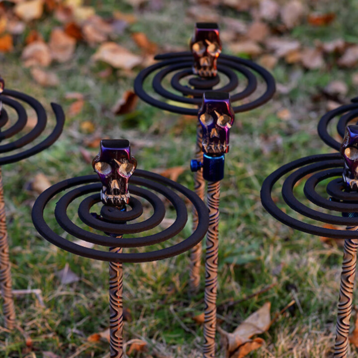 MOUNTAIN SOUL 山魂锻造蚊香架 DIY设计户外露营驱蚊神器 野外防蚊虫便携骷髅钉 骷髅钛合金蚊香架套装（单根）