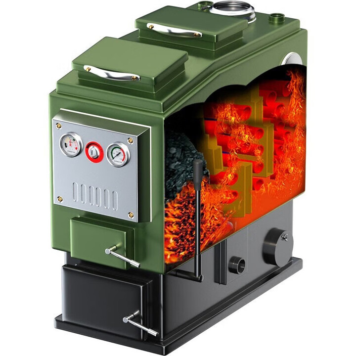 都格数控锅炉农村家用地暖通炕锅炉燃煤多回程节能反烧柴煤电取暖炉 120#【耐腐晶钢】