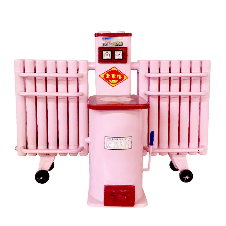金苛 家用蜂窝煤取暖炉带暖气片办公室家用水循环取暖炉飞机炉燃煤节能 粉28柱加厚双水排煤块炉三四十平 碳钢原料