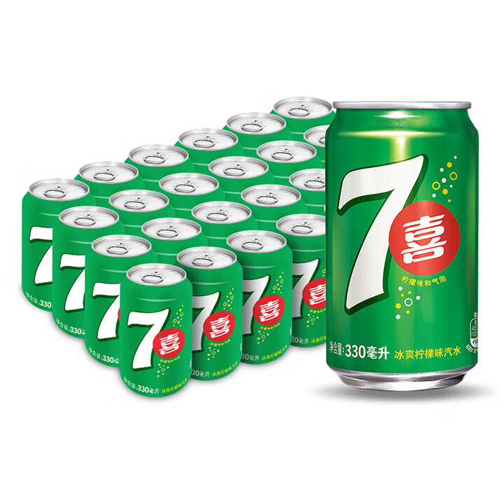 百事可乐七喜 7up 柠檬味 汽水 碳酸饮料整箱 330ml...