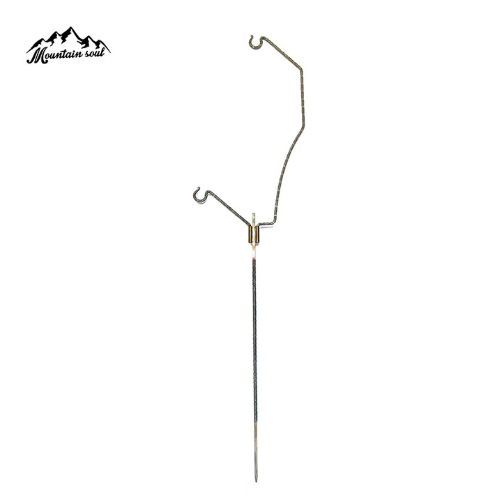 BK山魂原创设计手工制作不锈钢钛户外露营煤油灯汽灯露营灯扭纹灯架 SUS立杆长短钩组合