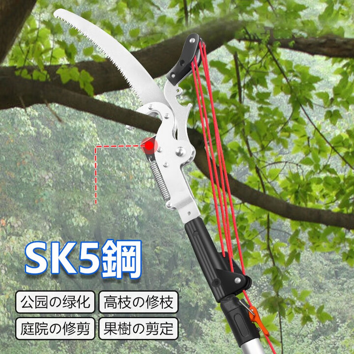 SK5钢高枝剪高空剪枝剪伸缩高空修枝剪超长椭圆杆剪树枝剪刀 刃岡高枝剪3.5米椭圆外丝杆【图片 价格 品牌 报价】-京东