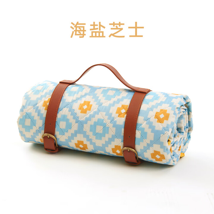 北牧歌 便携野餐垫防潮垫加厚户外露营地垫野营草坪垫子可机洗超声波 海盐芝士2-3米（4层防潮耐磨）