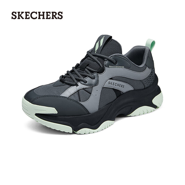 斯凯奇（Skechers）漫月鞋男鞋复古慢跑鞋轻量舒适运动鞋子183185 炭灰色/CHAR 42【图片 价格 品牌 报价】-京东