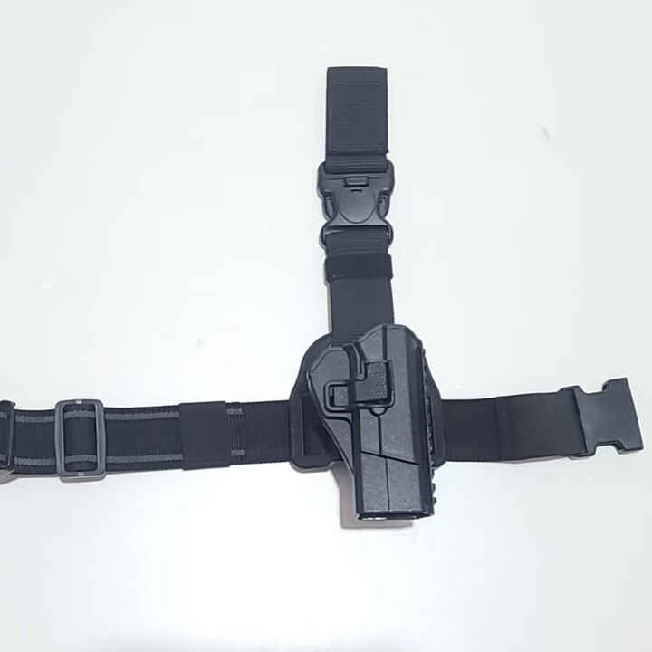 创源 新款92式92G快拔套塑钢腰腿互换绑腿训练战术快拔大腿套 黑色