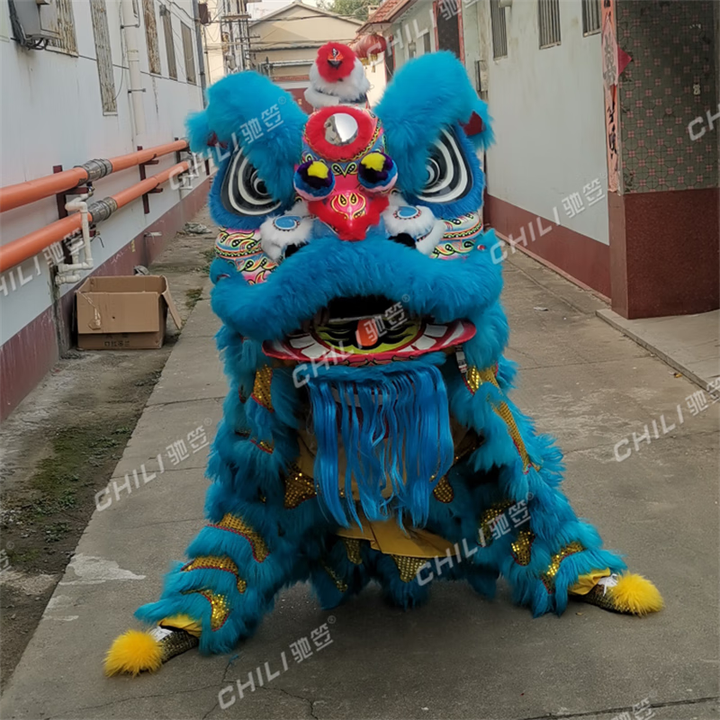 何佳功驰笠舞狮套装南狮醒狮舞龙全套佛山狮竹编狮头舞狮道具成人 双人定金湖蓝舞狮【图片 价格 品牌 报价】-京东