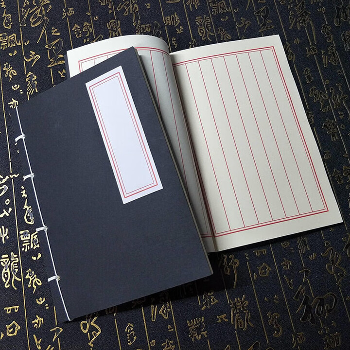 仿古书笔记本线装复古风随身作业纸牛皮本方格抄写本古文写生速写日记本中国风抄诗本竖写记事古代本子 A5黑皮道林竖线 尺寸约142X2【图片 价格 ...