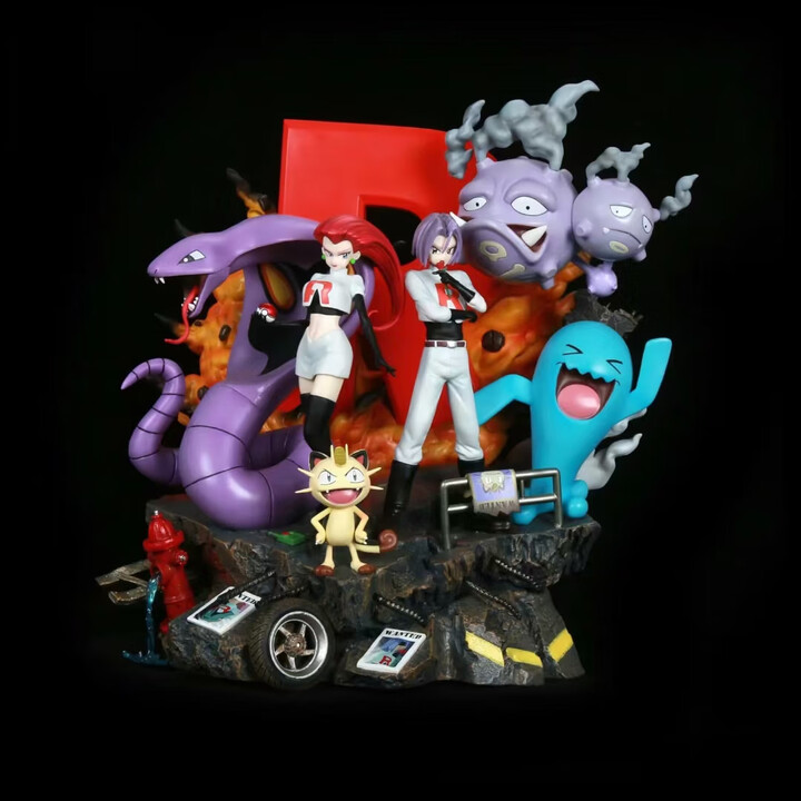 穿梭在银河的火箭队武藏小次郎喵喵手办瓦斯弹模型阿柏怪摆件周边