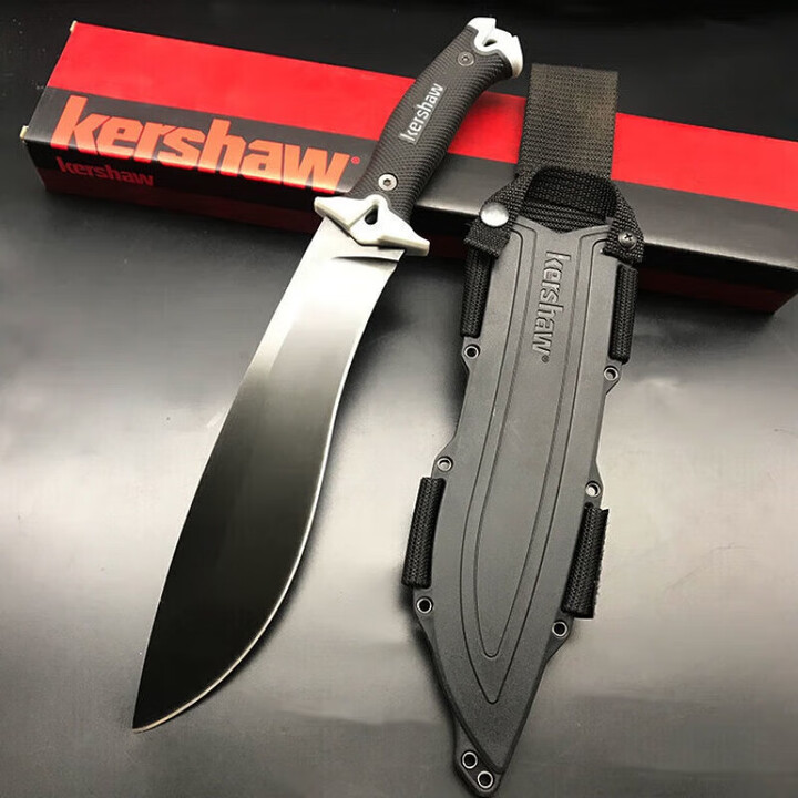 骆穂豆尼泊尔军弯刀军刃大号大马士革户外刀具便携式一体钢高硬度 黑色