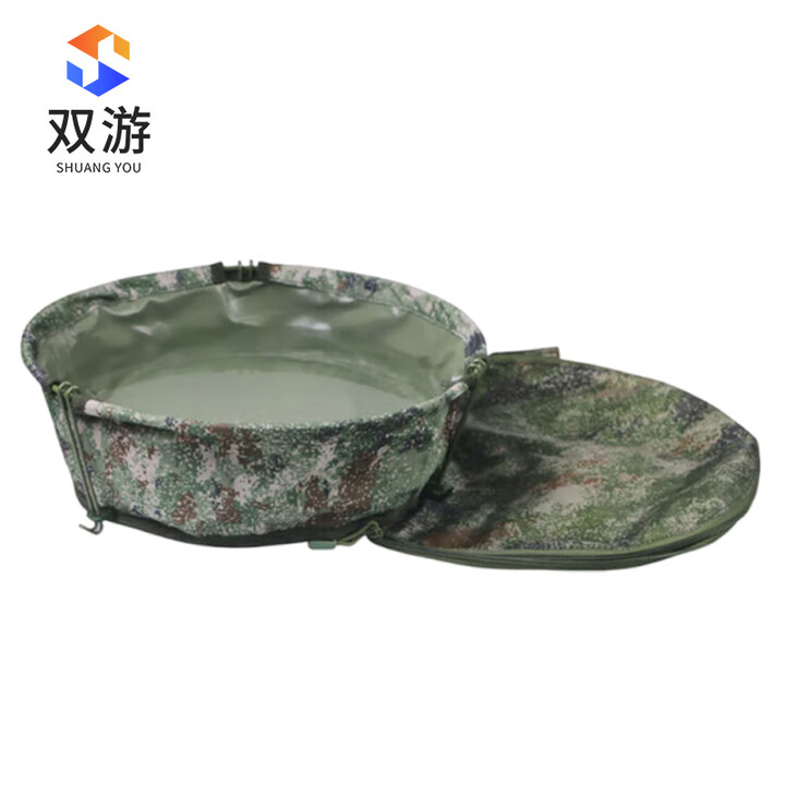 双游折叠脸盆 户外便携式脸盆防漏水帆布软体洗漱盆 丛林