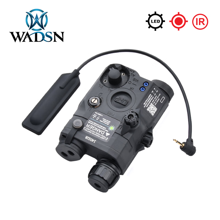 WADSN沃德森战术PEQ15镭射指示器红绿激光强光爆闪照明IR补光UHP电池盒 黑色-红激光+白光+IR补光+爆闪