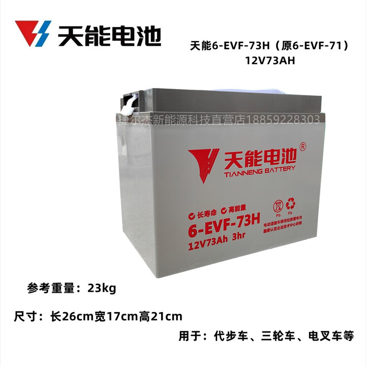 天能电池(TIANNENG BATTERY)天能6-EVF-100电池四轮电动车洗地机电叉车12V100AH80AH铅酸电瓶 6-EVF ...