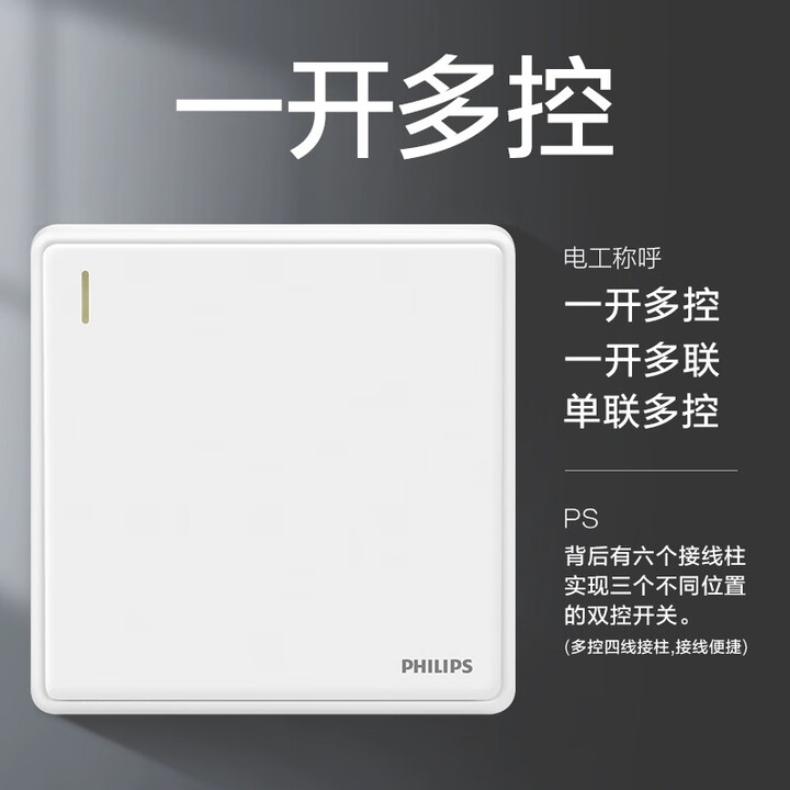 飞利浦（PHILIPS）开关面板插座家用暗装五孔墙壁插座正斜五孔电源插座面板 一开多控【图片 价格 品牌 报价】-京东