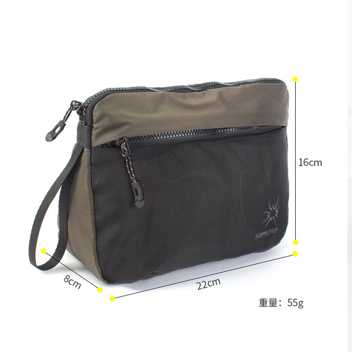 杉木山装收纳包杂物收纳袋小袋拉链防水洗漱包大容量耐磨超轻耐用 灰色-柔滑面料 无规格