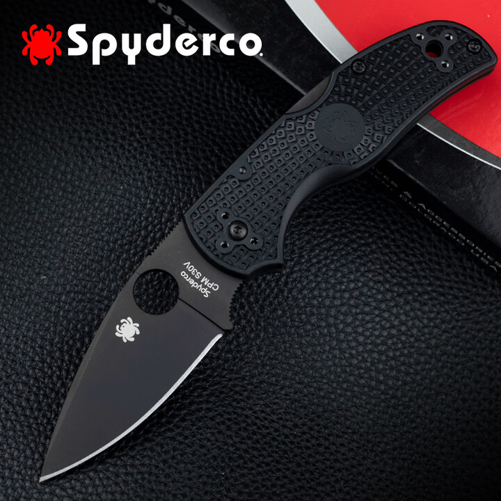 SPYDERCO美国进口spyderco蜘蛛C41户外高硬度粉末钢轻量便携EDC随身折叠刀 C41PBBK5