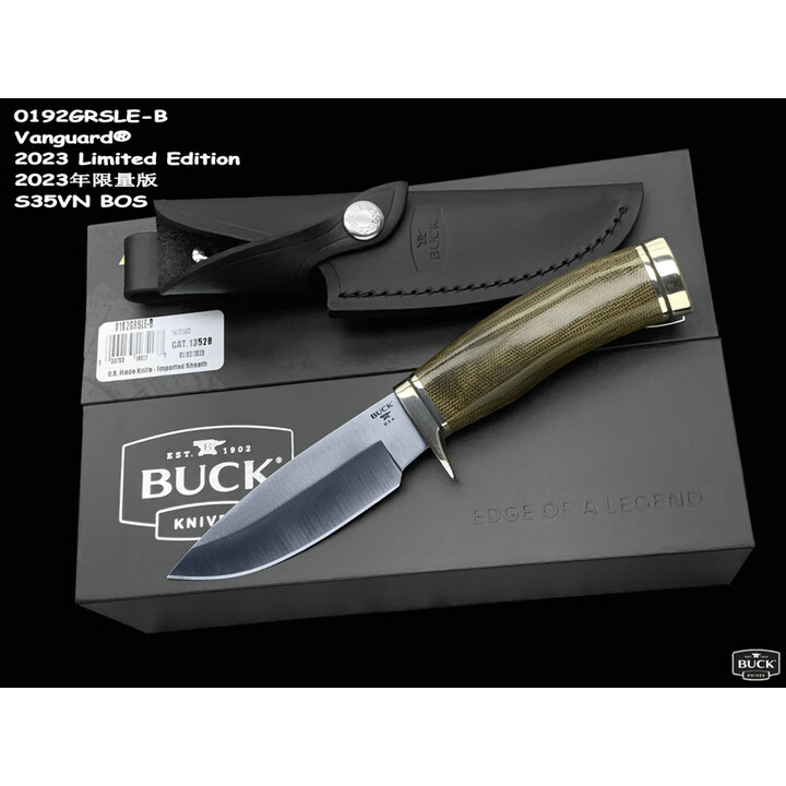 BUCK美国巴克192GRSLE米卡塔柄S35VN钢BOS标2023年限量版户外小刀 0192GRSLE-B 60°以下 110mm 9cm
