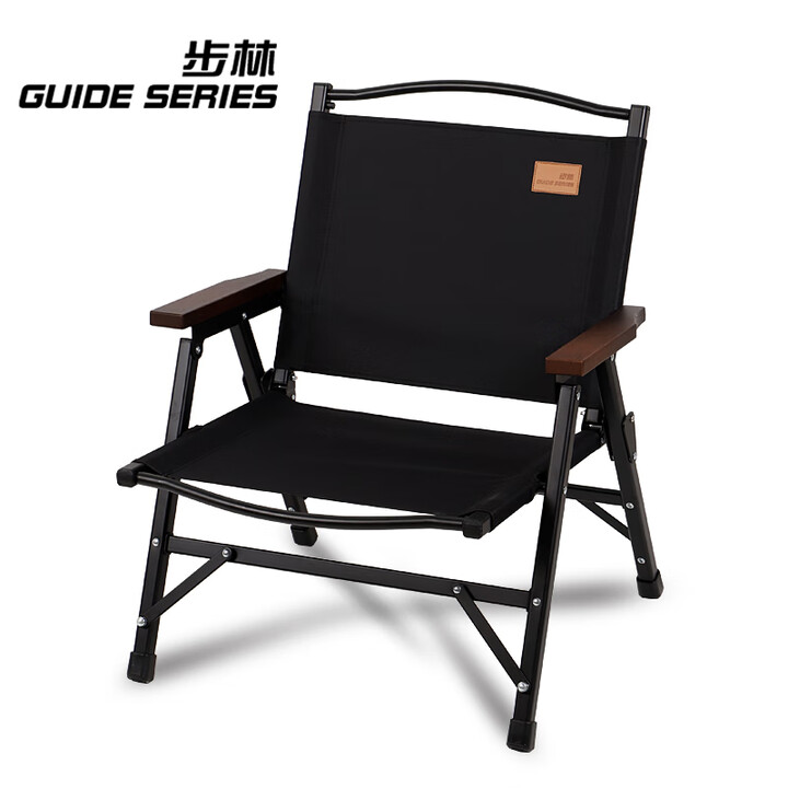Guide Series 可拆卸克米特折叠椅户外便携铝合金露营椅沙滩靠背椅庭院折叠椅 步林G903款黑色 武举椅