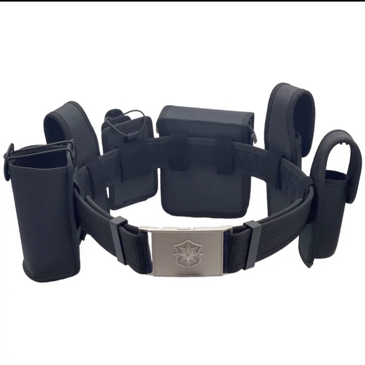 多功能尼龙战术巡逻执勤保安八件六套安保装备金属扣户外外腰带 金属扣6件套腰带全套