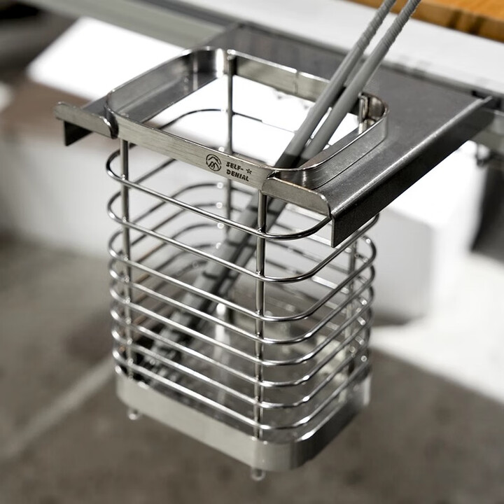 詫祭igt筷子笼置物篮适配雪峰喜登乐IGT框架移动厨房不锈钢配件 单格筷子笼 - 银色