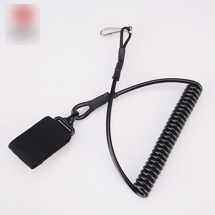 京安通战术弹簧枪绳户外防丢多功能安全伸缩高弹力钢丝挂绳 黑色 京仓