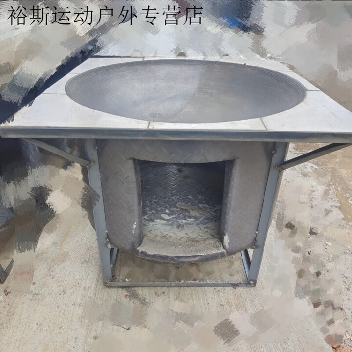 柏潮柴火灶乡下农村流动酒席大锅灶烧木柴,柴火灶,新款户外移动户 黑花纹锅子直径70公分宽--家用