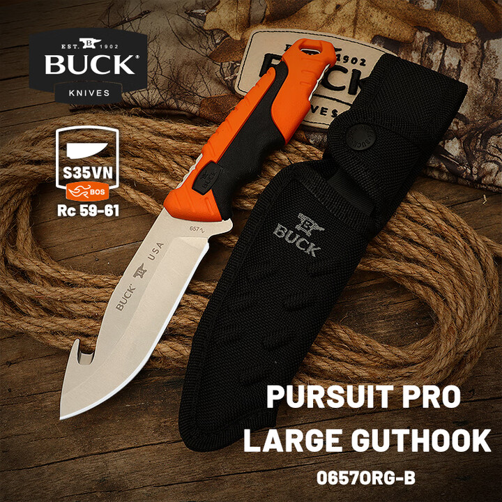 BUCK 巴克 美国原装进口直刀 户外野营 FRN手柄 S35VN钢材 657ORG-B