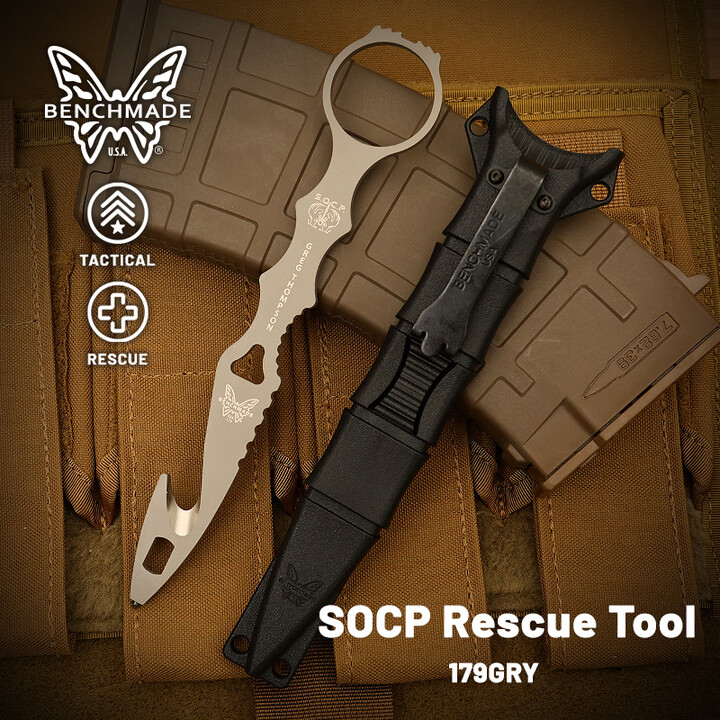 BENCHMADE班奇梅德蝴蝶美国原装进口救援工具割安全带破窗锥440C钢材179GRY 179GRY