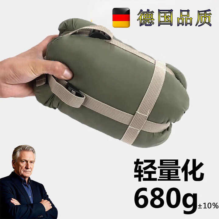 糜鸿德国品质睡袋户外轻量化成人露营薄款帐篷被四季通用款便携超轻隔 幻影蓝常规款[超轻680克]
