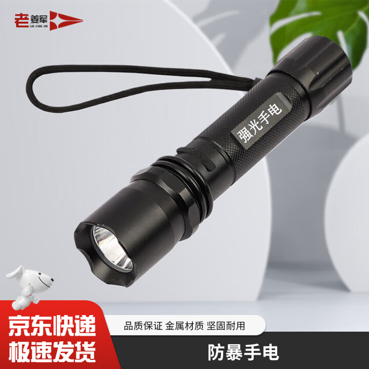 老姜军 防暴器材安防装备门卫保安反恐维稳用品  强光手电筒 京仓速发